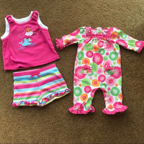 Gymboree Other - 3 pc bundle of Gymboree 3-6m super colorful stuff!